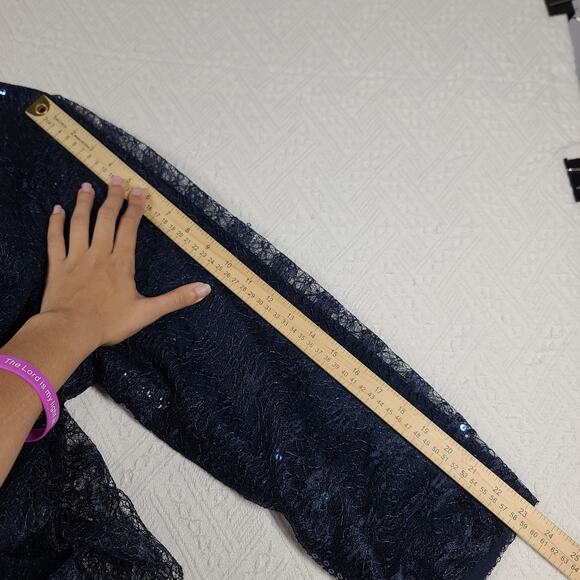 Three piece lace navy blue suit Mother of the Bride Size 24 formal wedding party - Picture 15 of 16